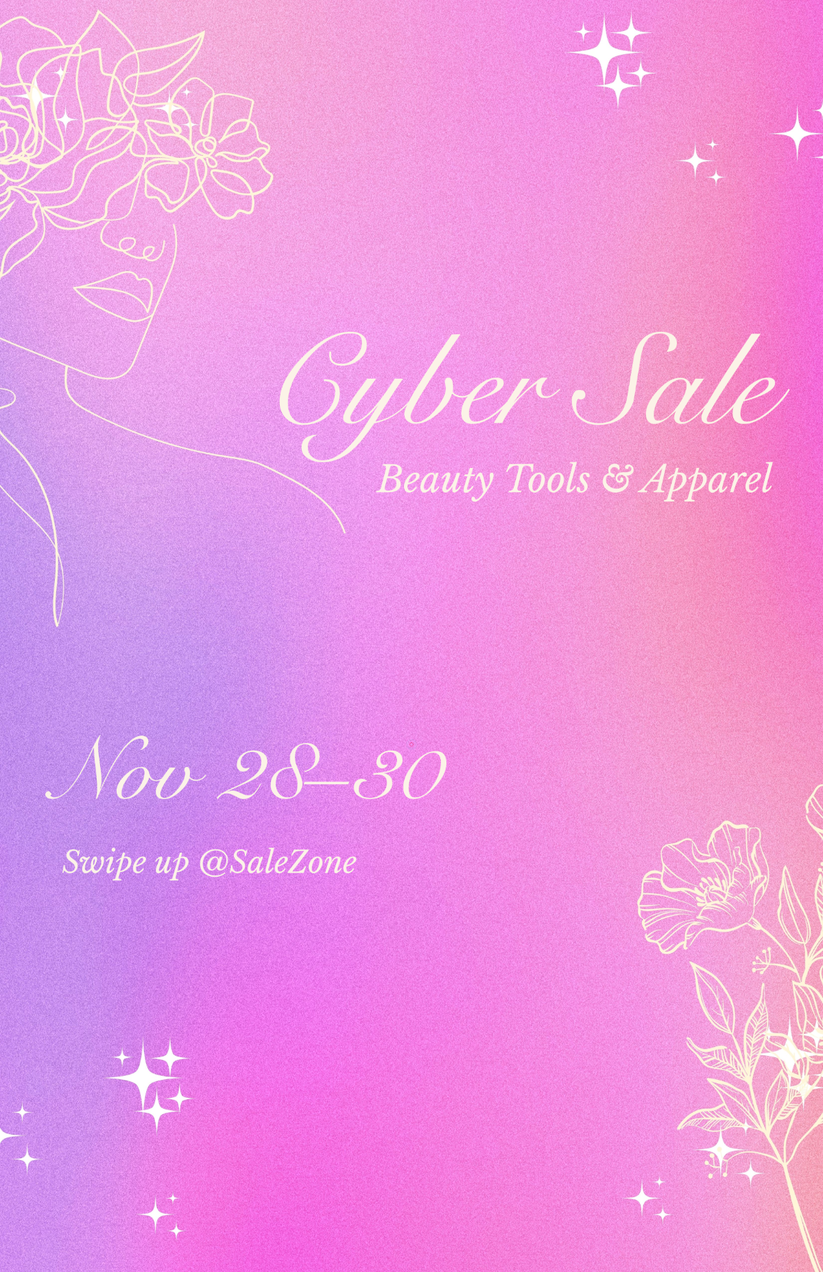 Free Gradient Pink Cyber Monday Poster Template