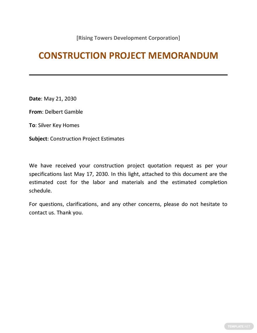 Project Memo Template