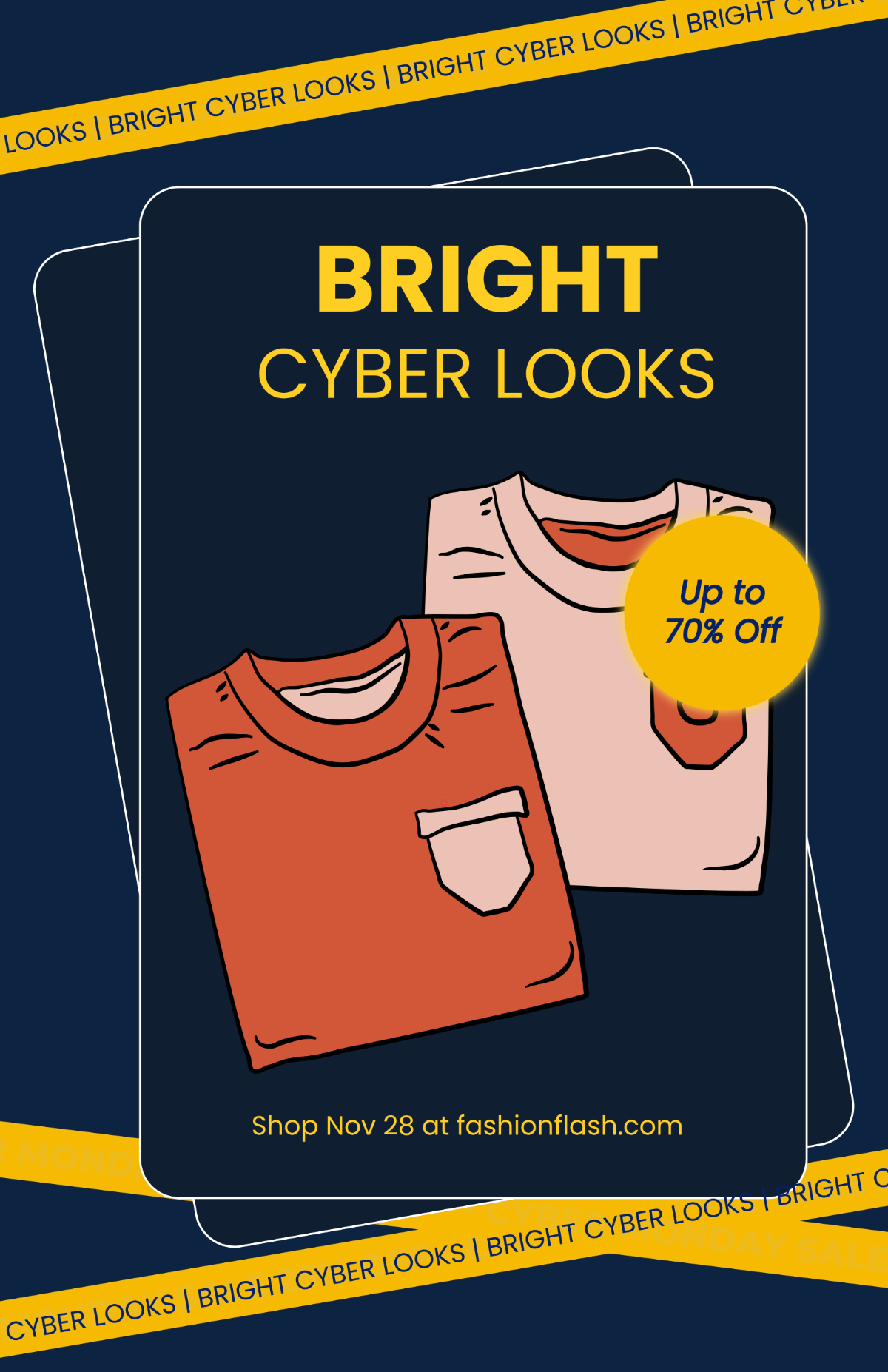 Free Colorful Cyber Monday Clothing Poster Template
