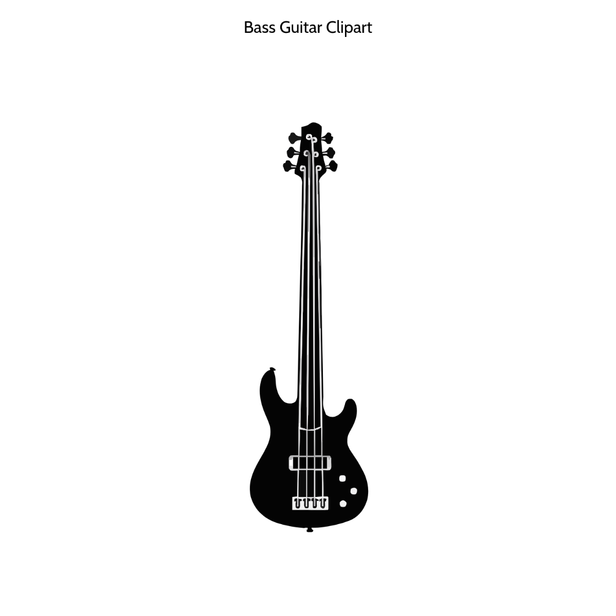 Free Bass Guitar Clipart Template