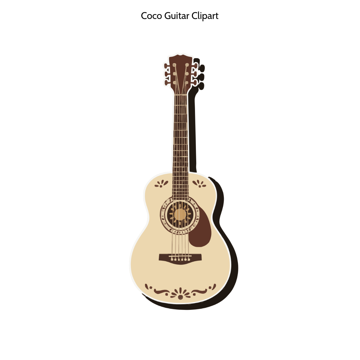 Free Coco Guitar Clipart Template