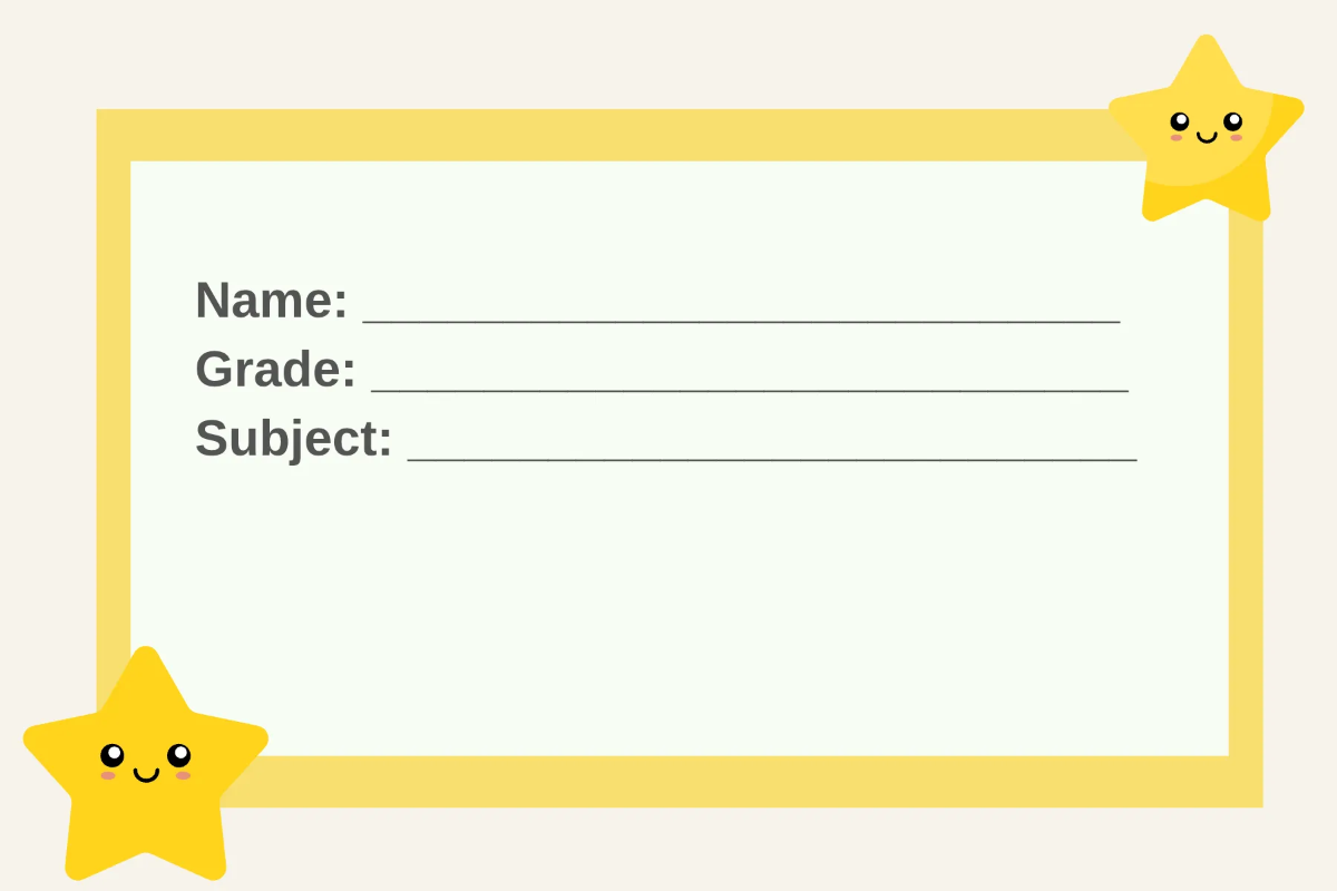 Free Simple Kids School Label Template to Edit Online