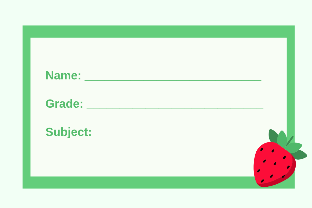 Free Simple Kids School Label Template