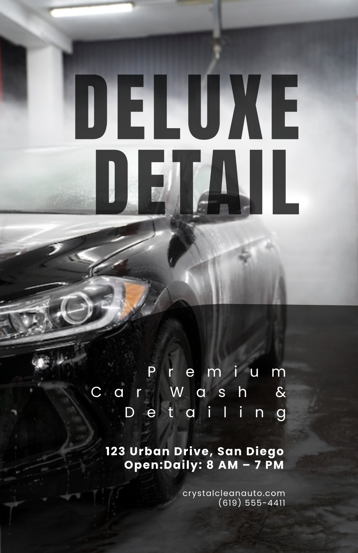 Free Modern Car Wash Poster Template