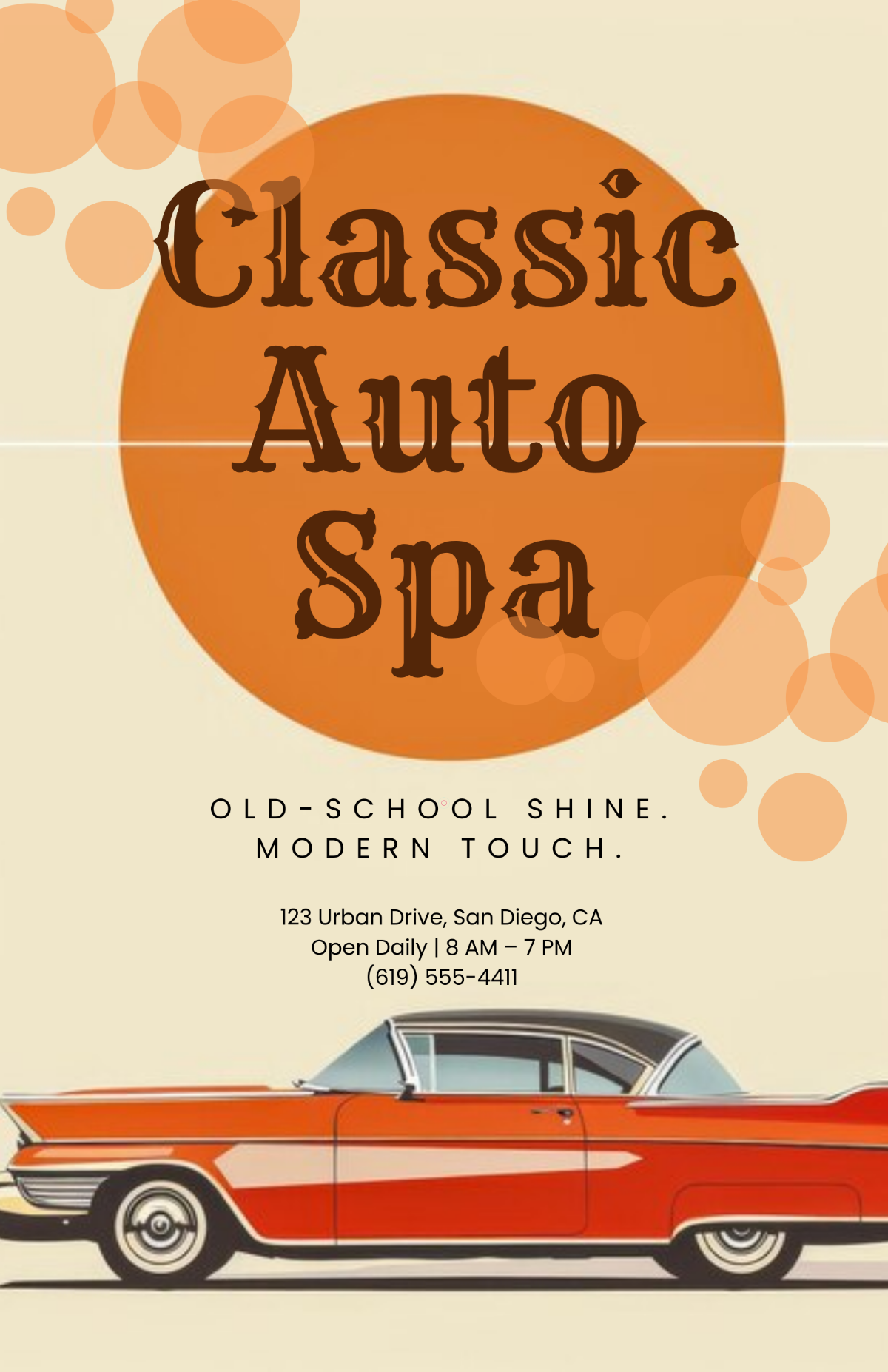 Free Vintage Car Wash Poster Template