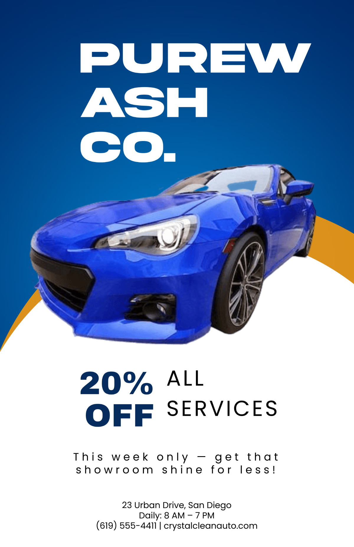 Free Car Wash Special Discount Poster Template to Edit Online