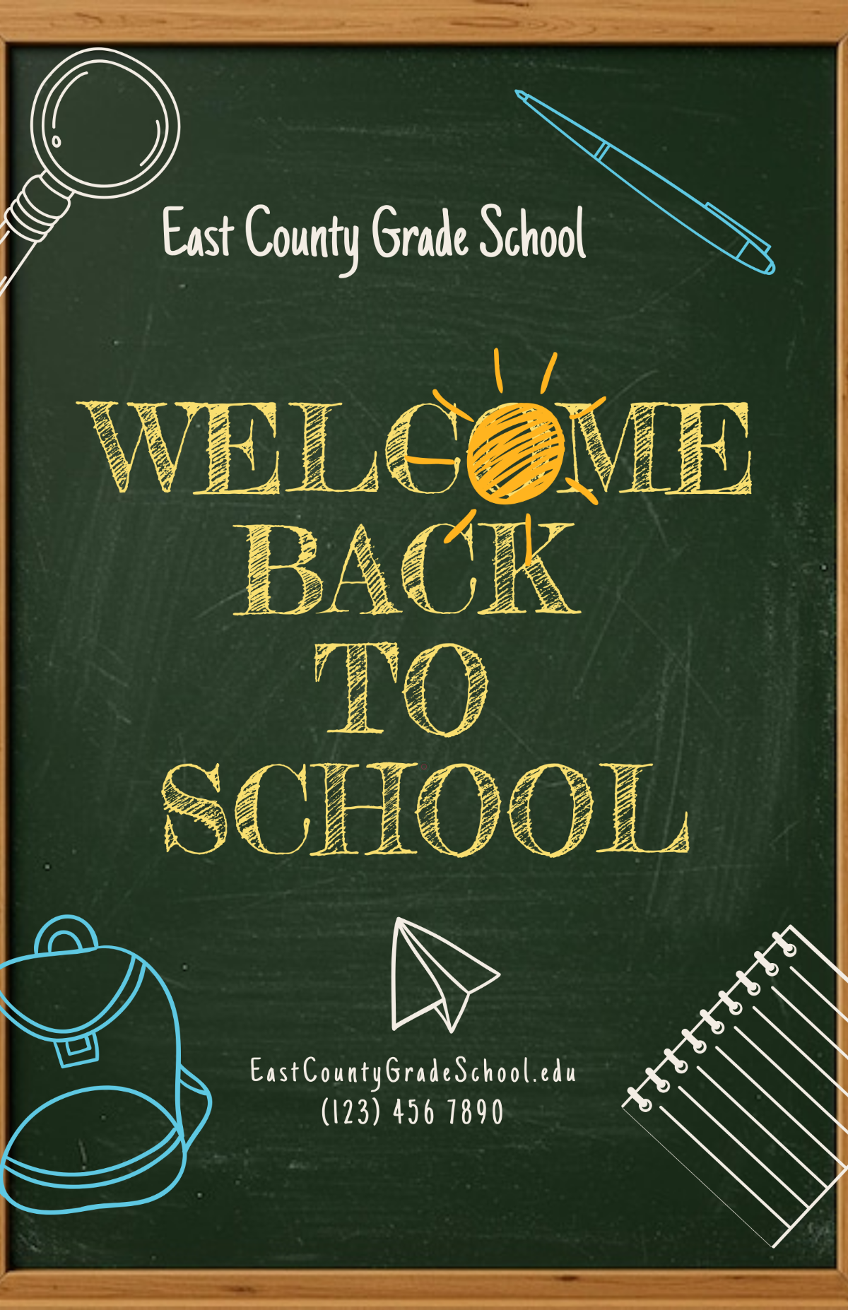 Free Chalkboard Welcome Back Poster Template