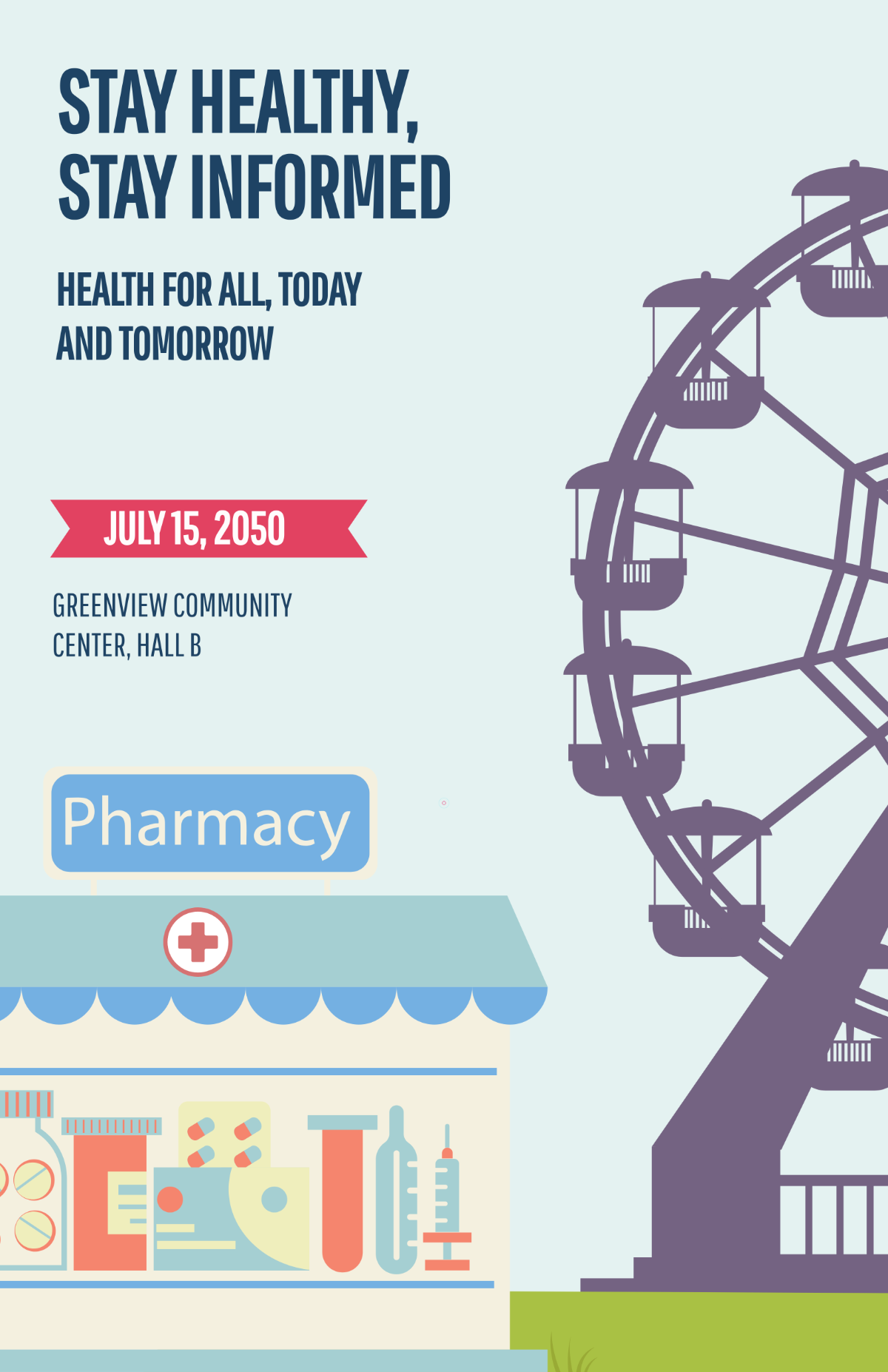 Free Colorful Medical Fair Poster Template