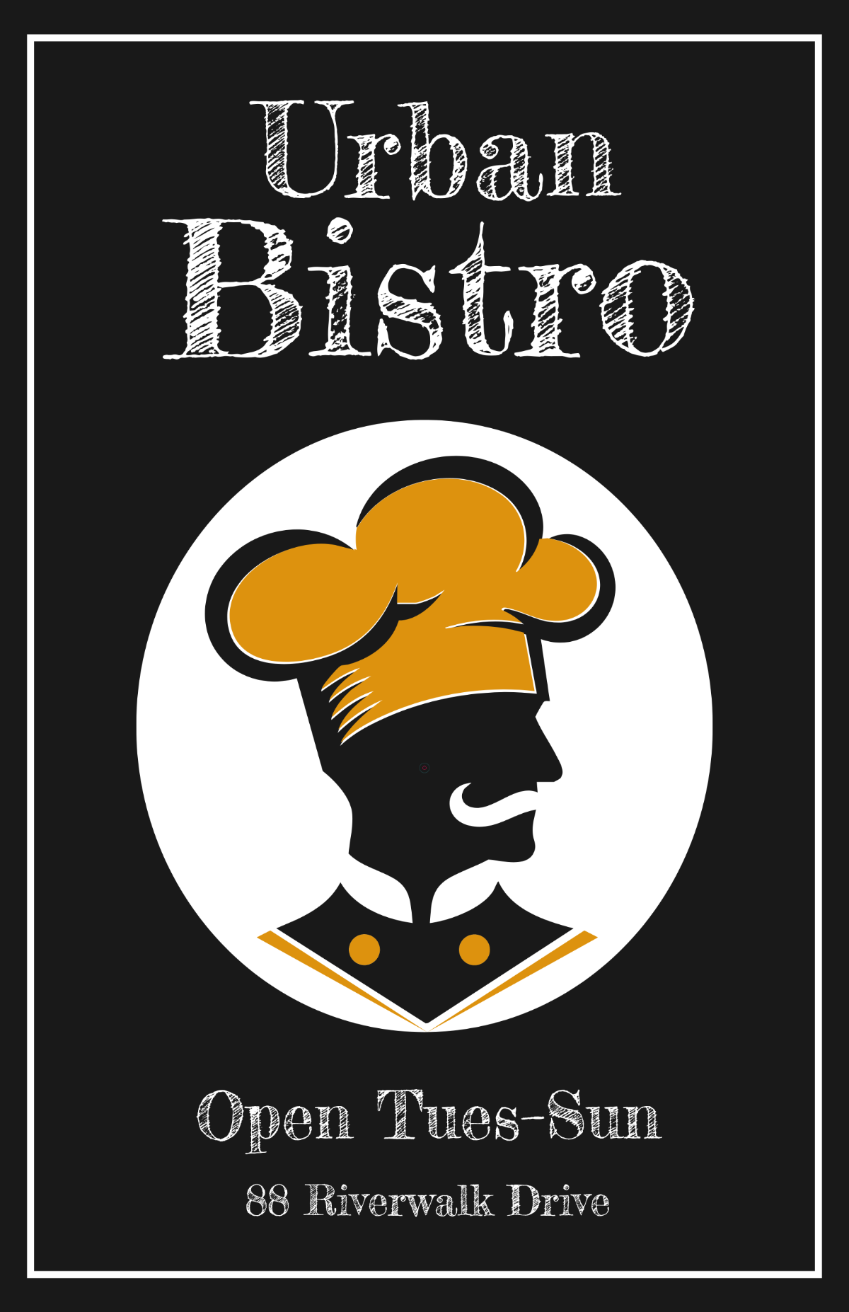 Free Restaurant Chalkboard Poster Template