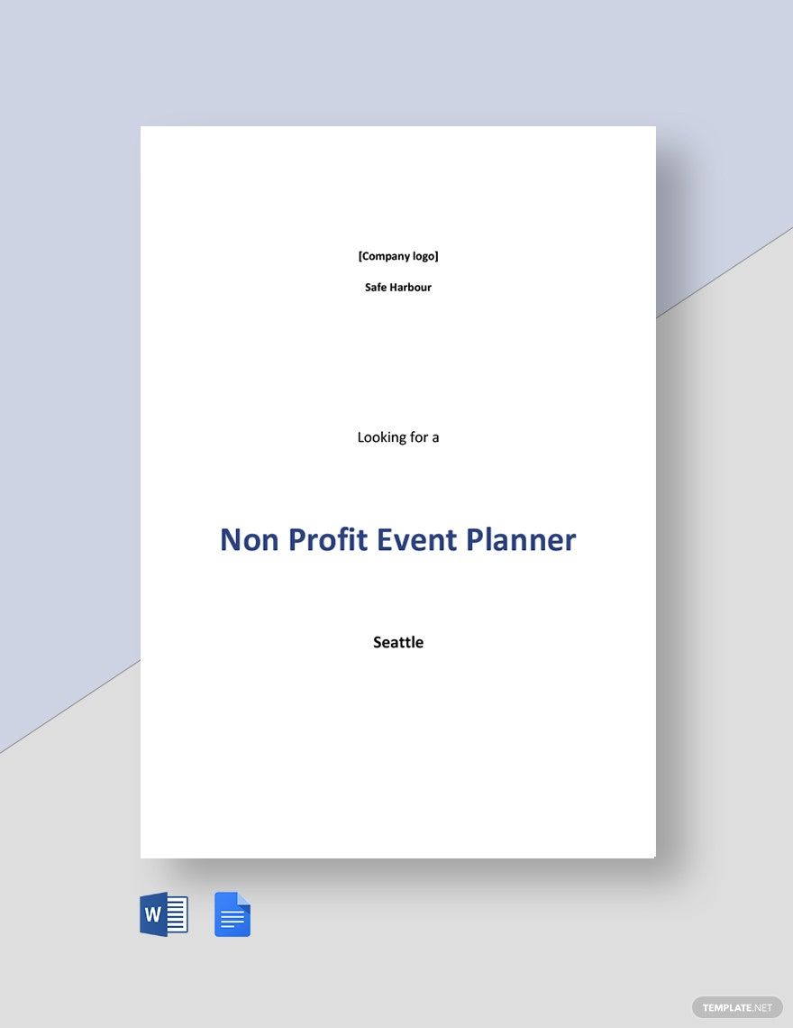 Non Profit Event Planner Job Ad and Description Template
