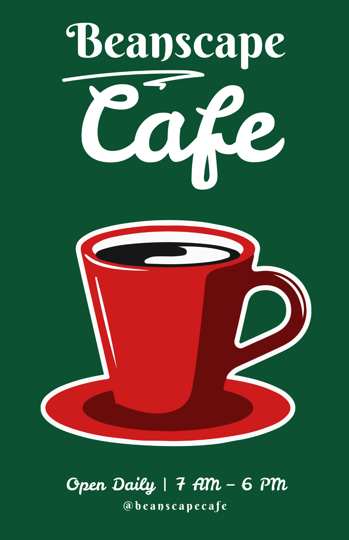 Free Creative Cafe Chalkboard Poster Template