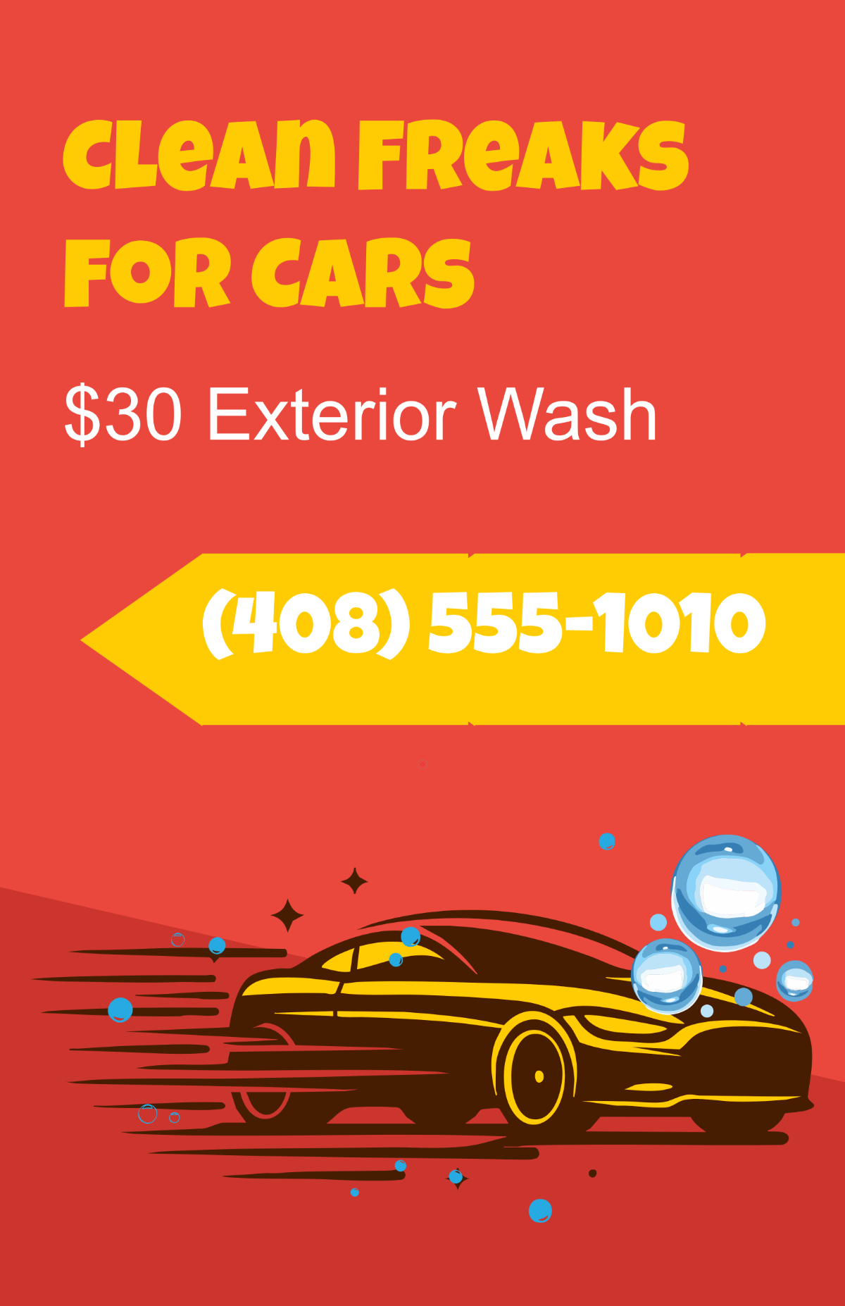 Free Professional Auto Car Wash Poster Template