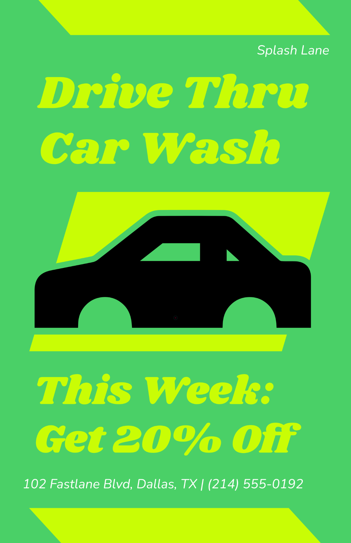 Free Drive-Thru Car Wash Poster Template