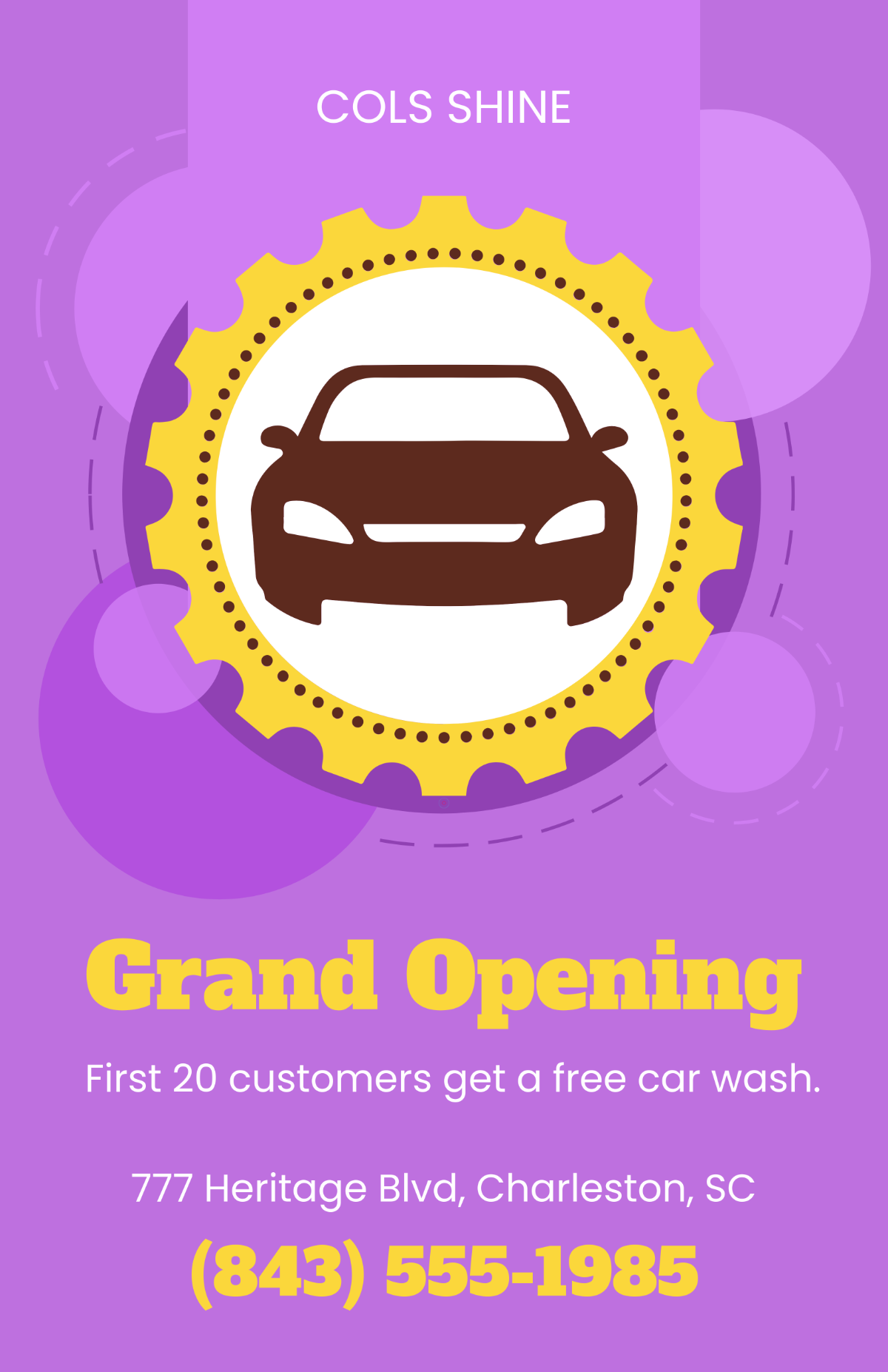 Free Classic Car Wash Poster Design Template