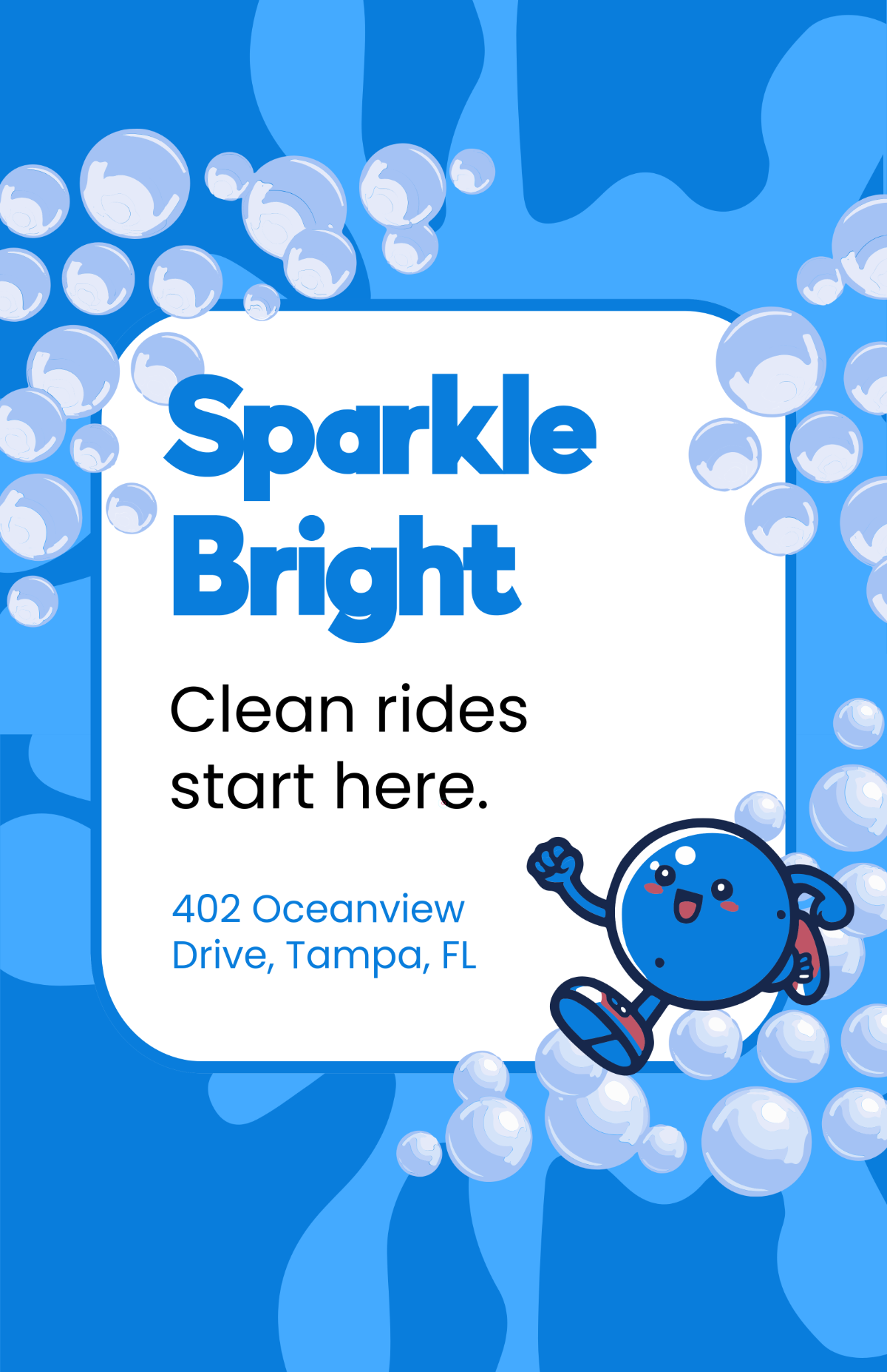 Free Bubbles Background Car Wash Poster Template