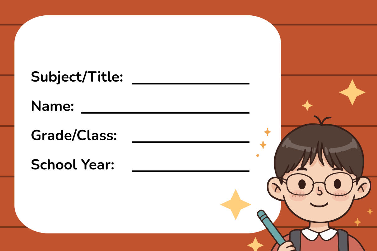 Free School Label for Notebook Template