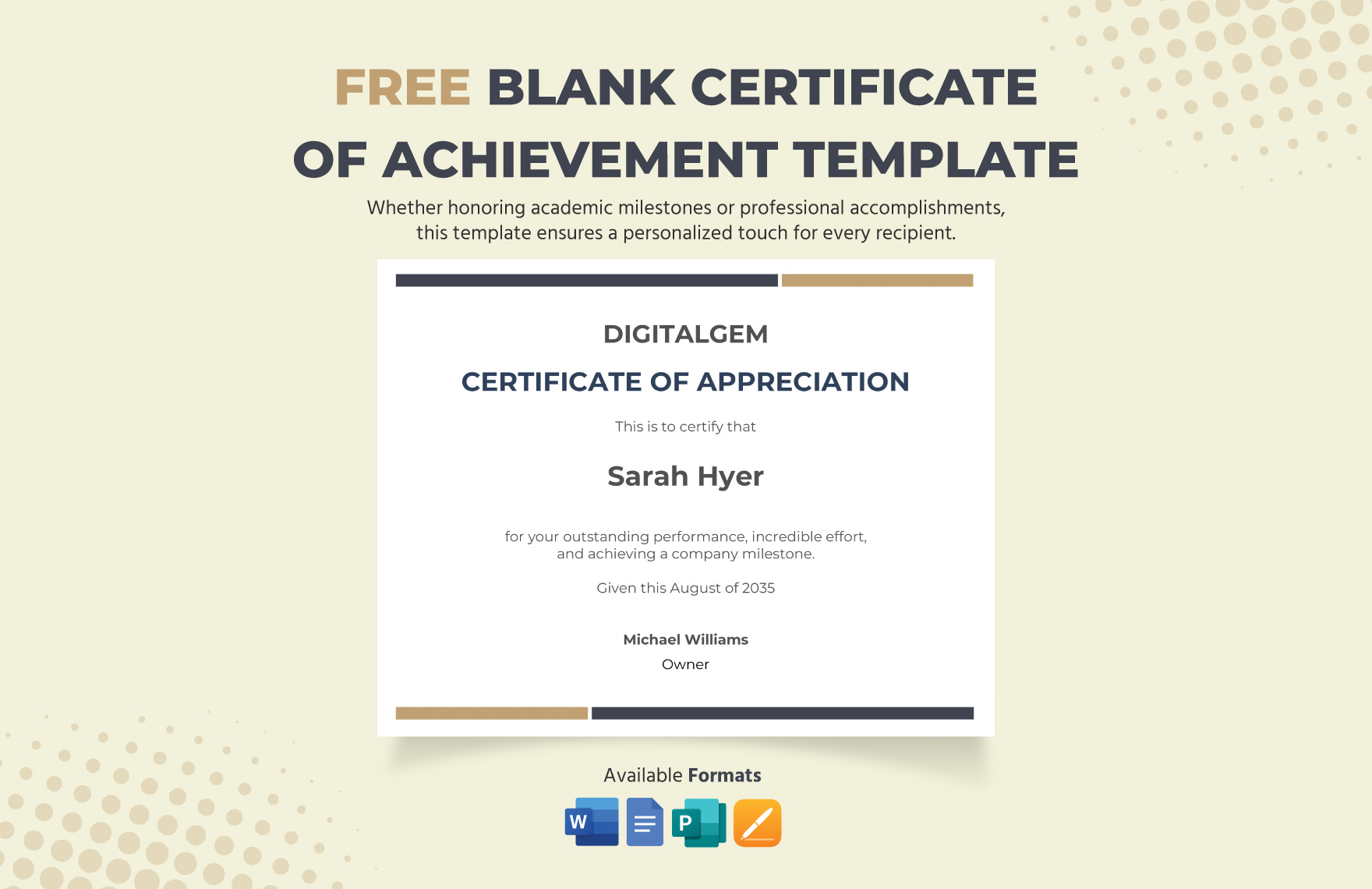 Page 5 FREE Achievement Certificate Templates Examples Edit Online 