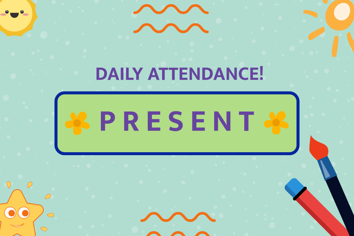 Free Creative School Attendance Label Template