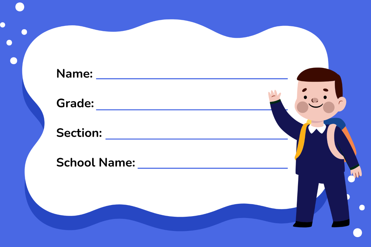 Free Blue School Label for Boy Template
