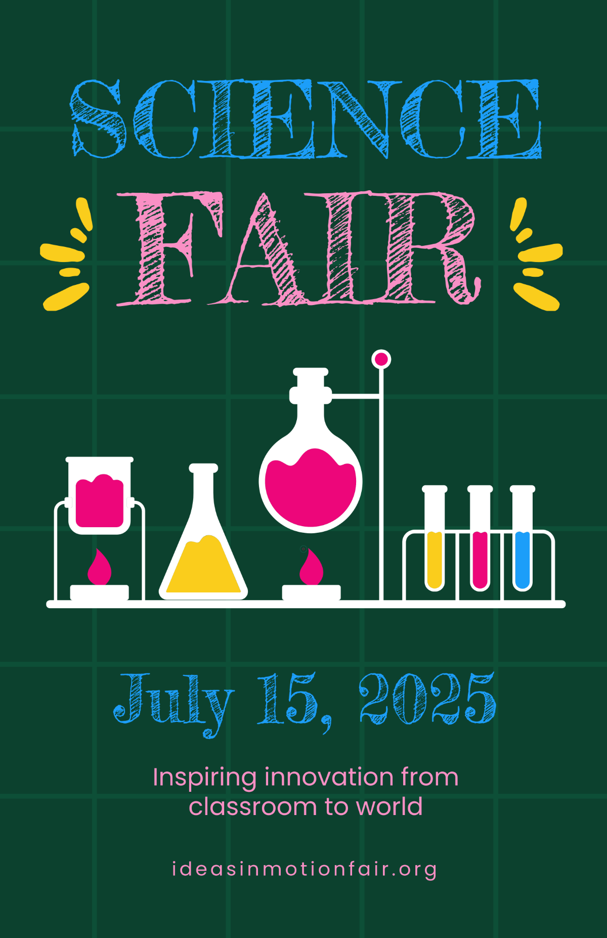 Free Science Fair Chalkboard Poster Template