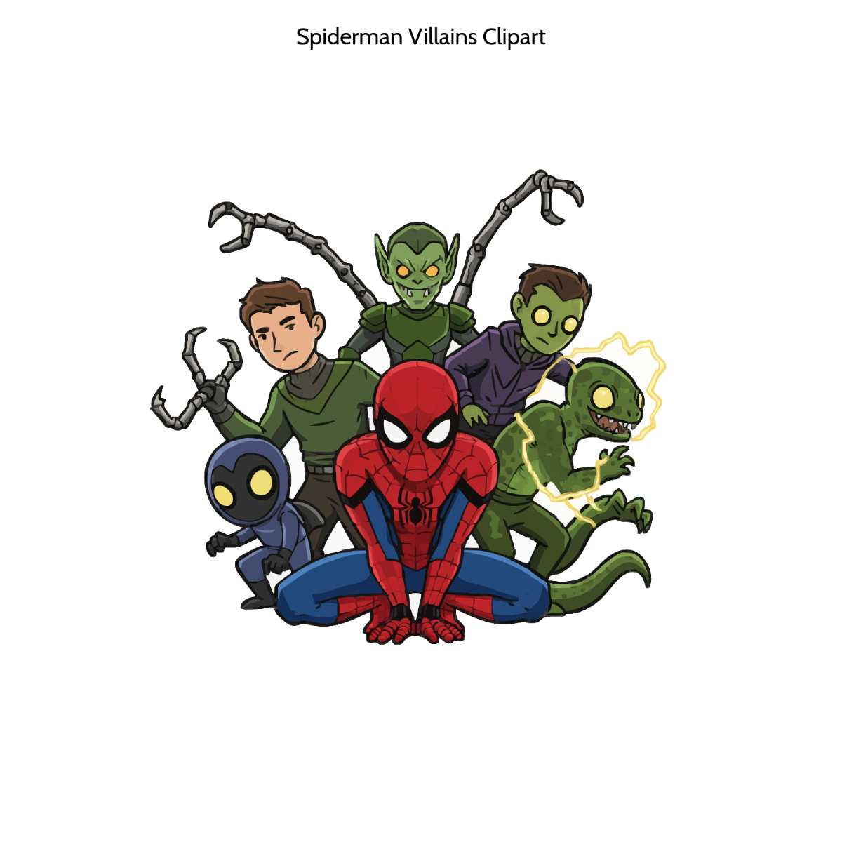 Free Spiderman Villains Clipart Template