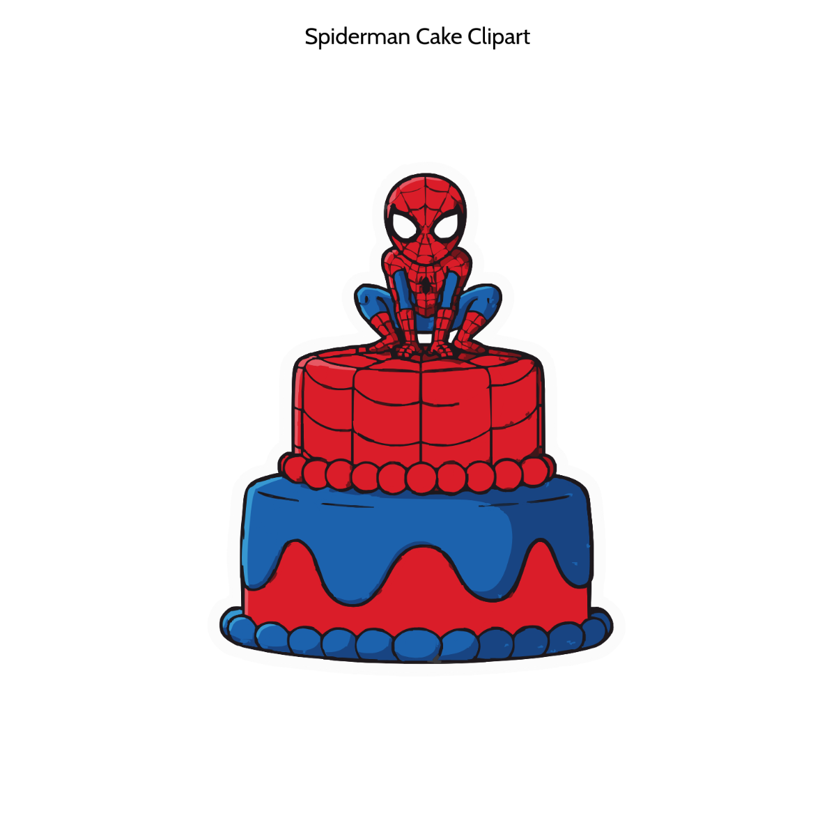 Free Spiderman Cake Clipart Template
