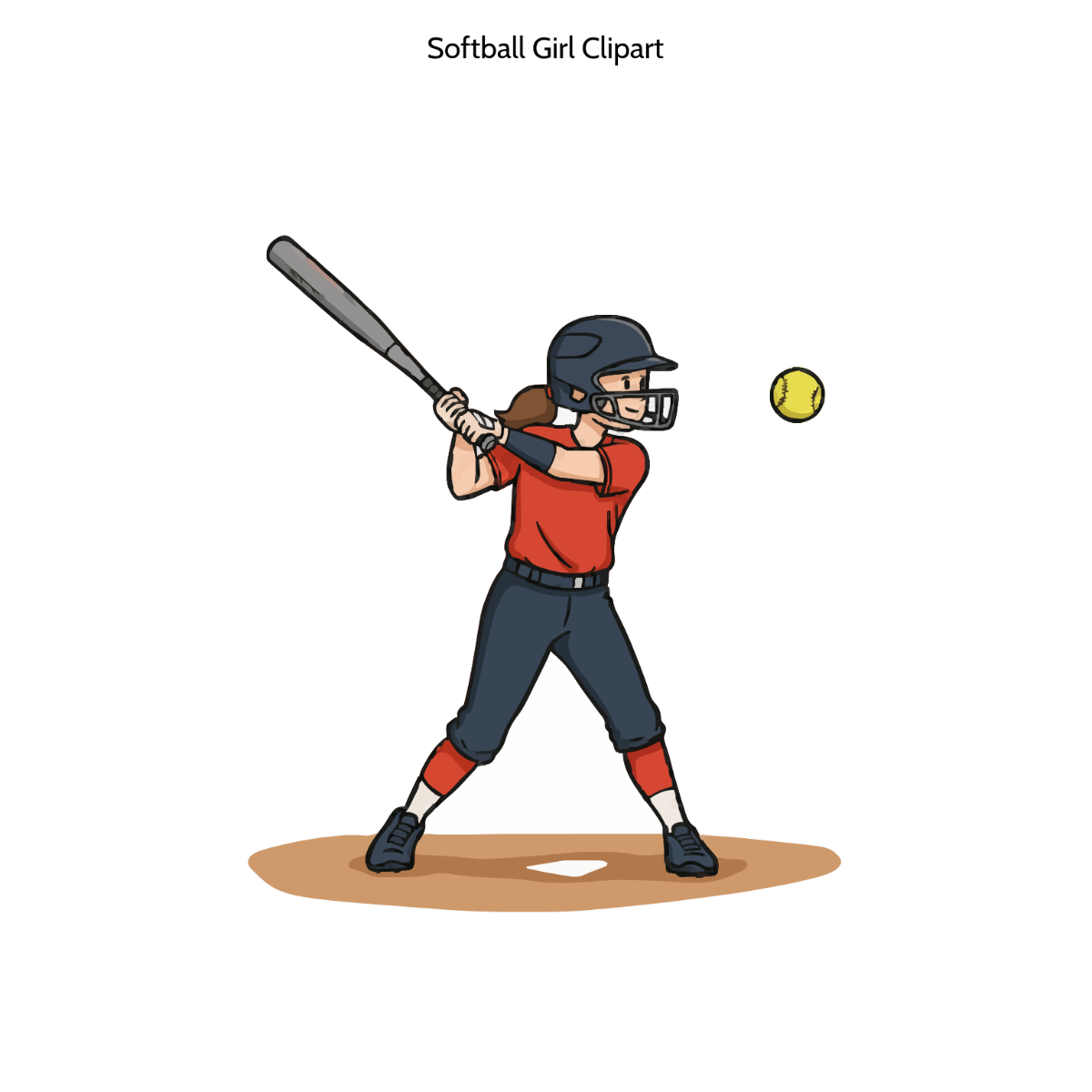 Free Softball Girl Clipart Template
