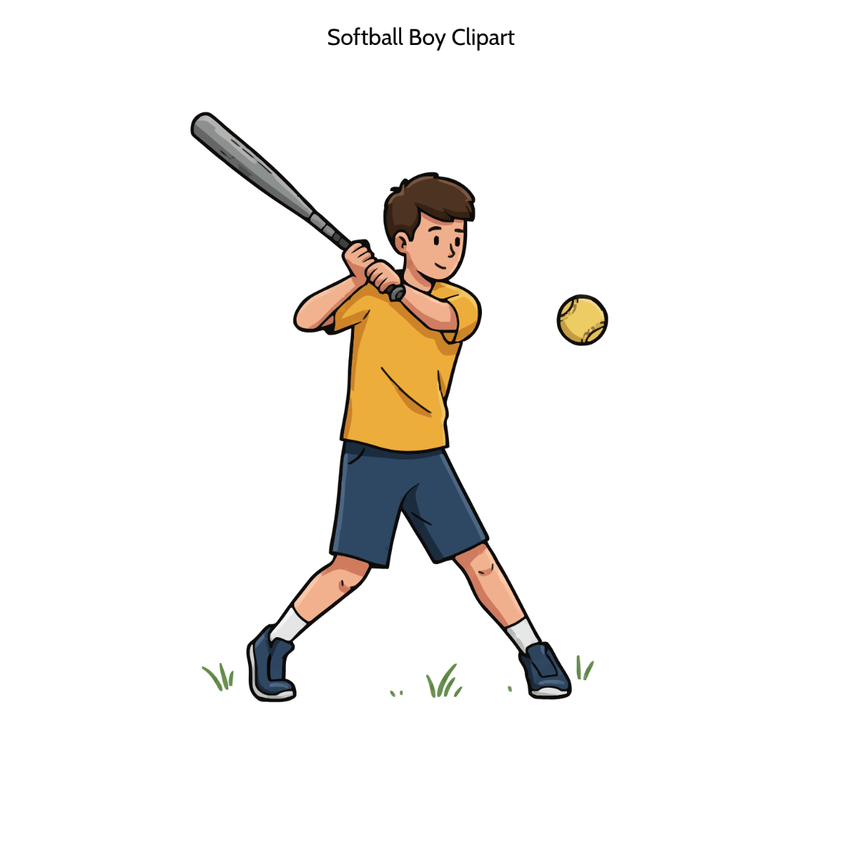Free Softball Boy Clipart Template to Edit Online