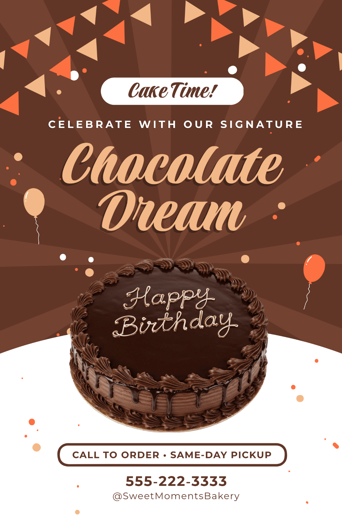 Free Birthday Cake Poster Template