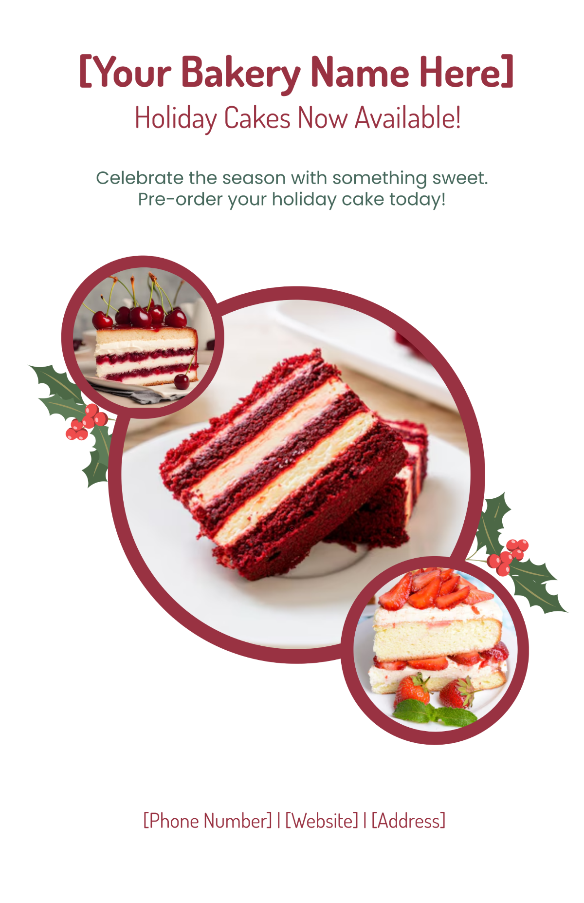 Free Blank Holiday Cake Poster Template