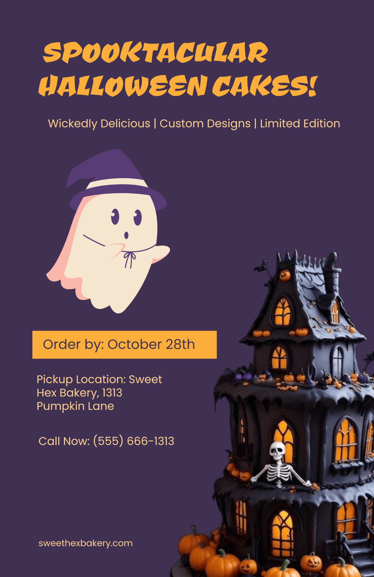 Free Halloween Cake Poster Template