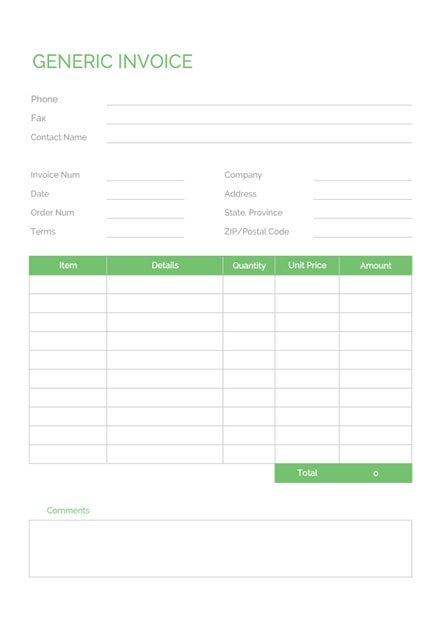 editable generic invoice template download 78 invoices in word excel