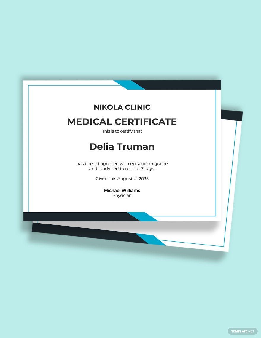 medical Certificate for Sick Leave for Employees Template in Word, Google Docs, Apple Pages, Publisher