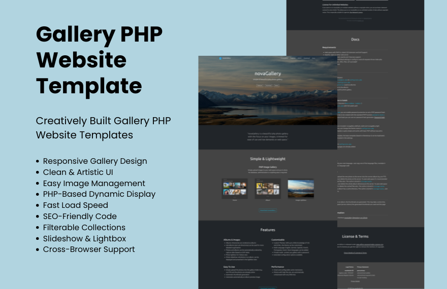 Free Gallery PHP Website Template in PHP to Download