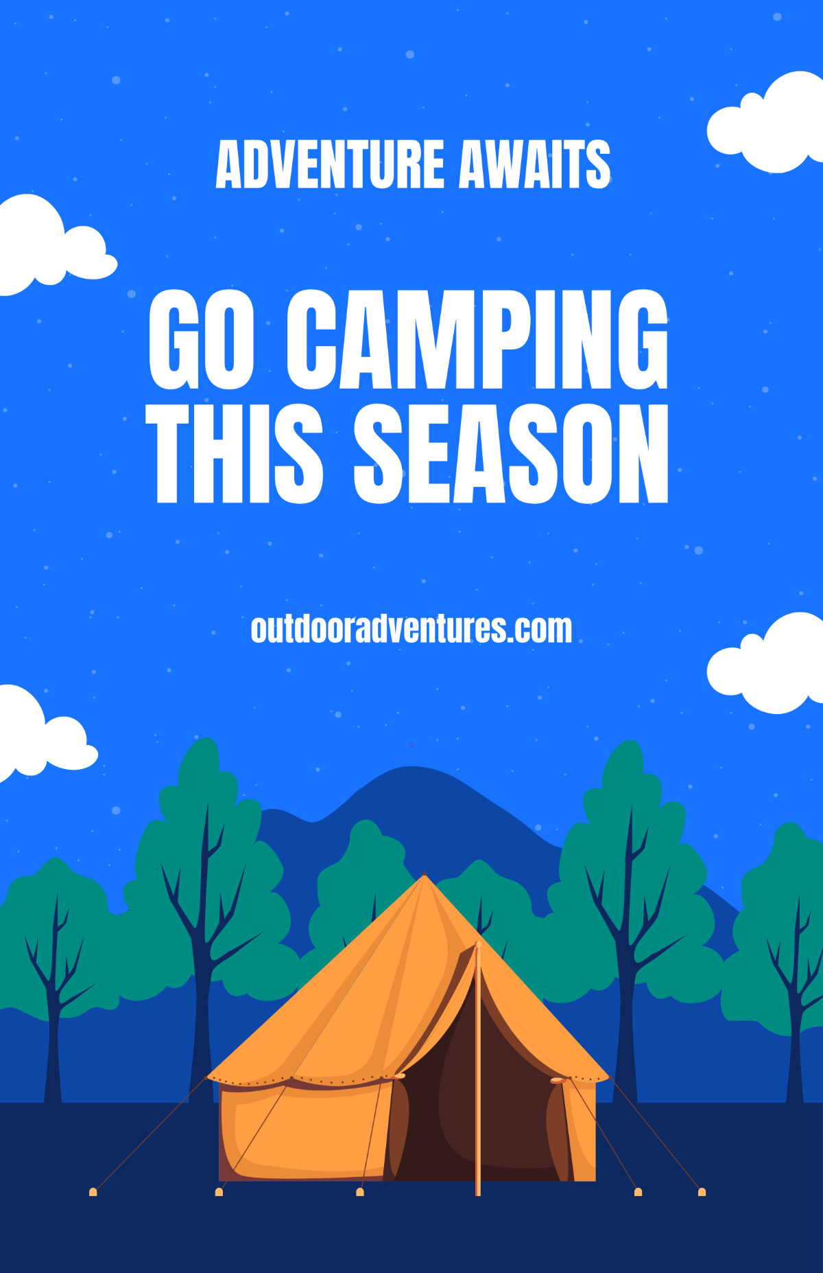 Free Blue Camping Banner Poster Template