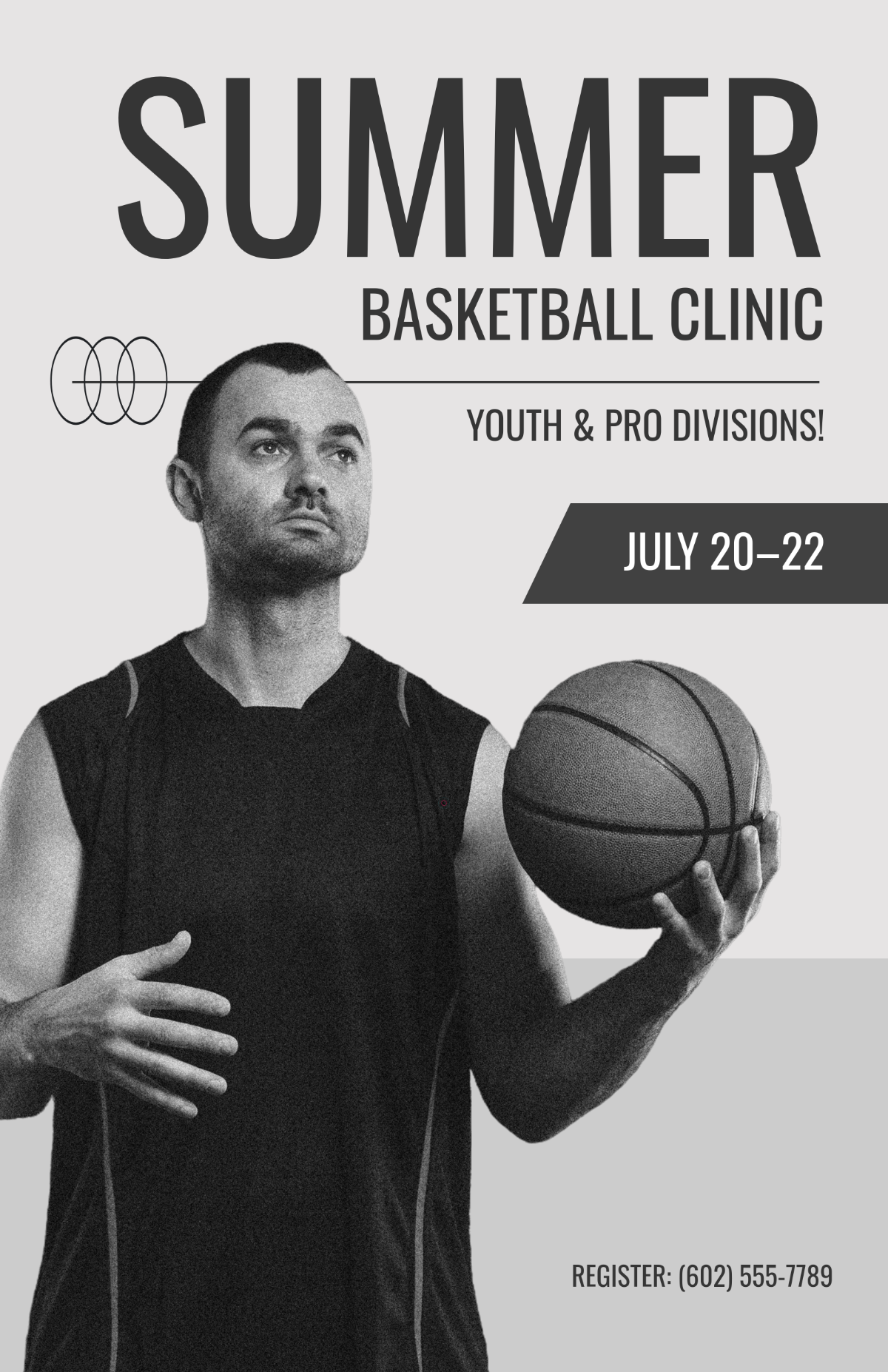 Free White Basketball Player Poster Template
