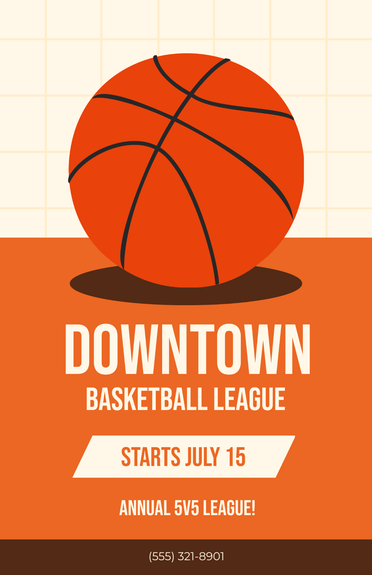 Free Modern Basketball League Poster Template