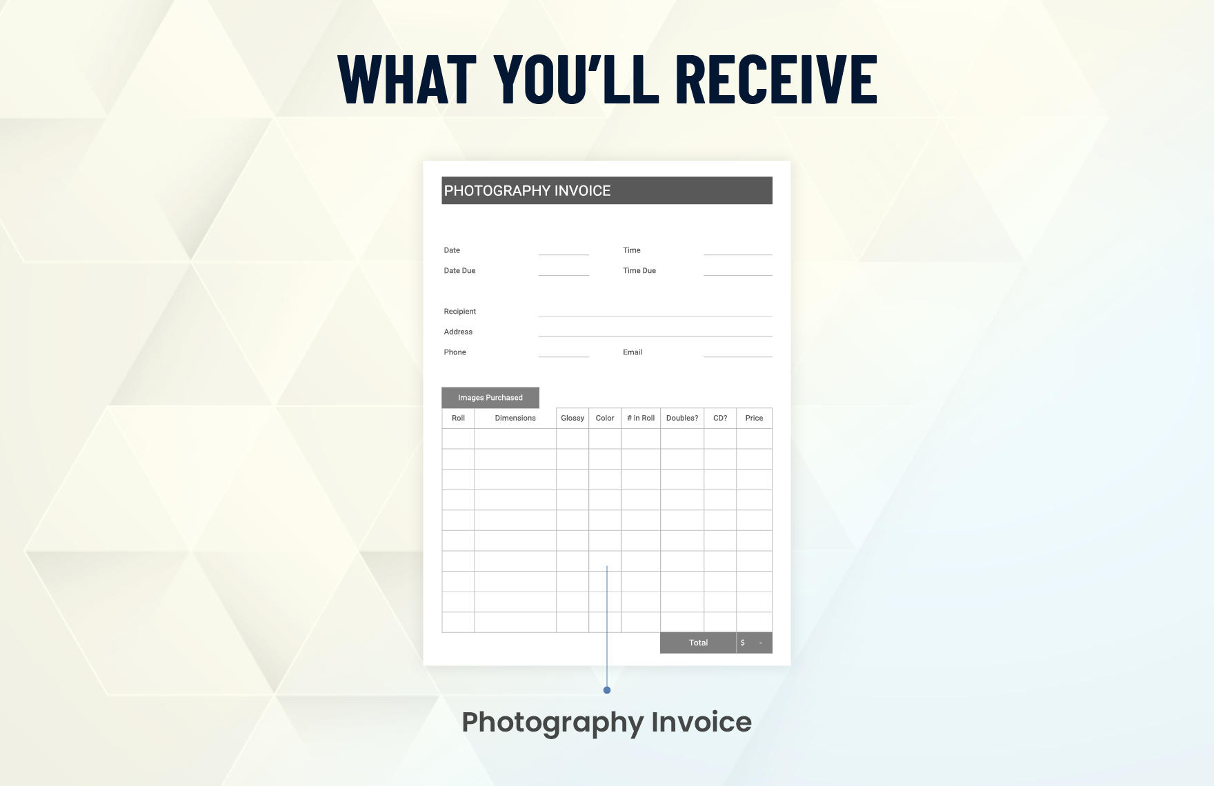 Printable Photography Invoice Template