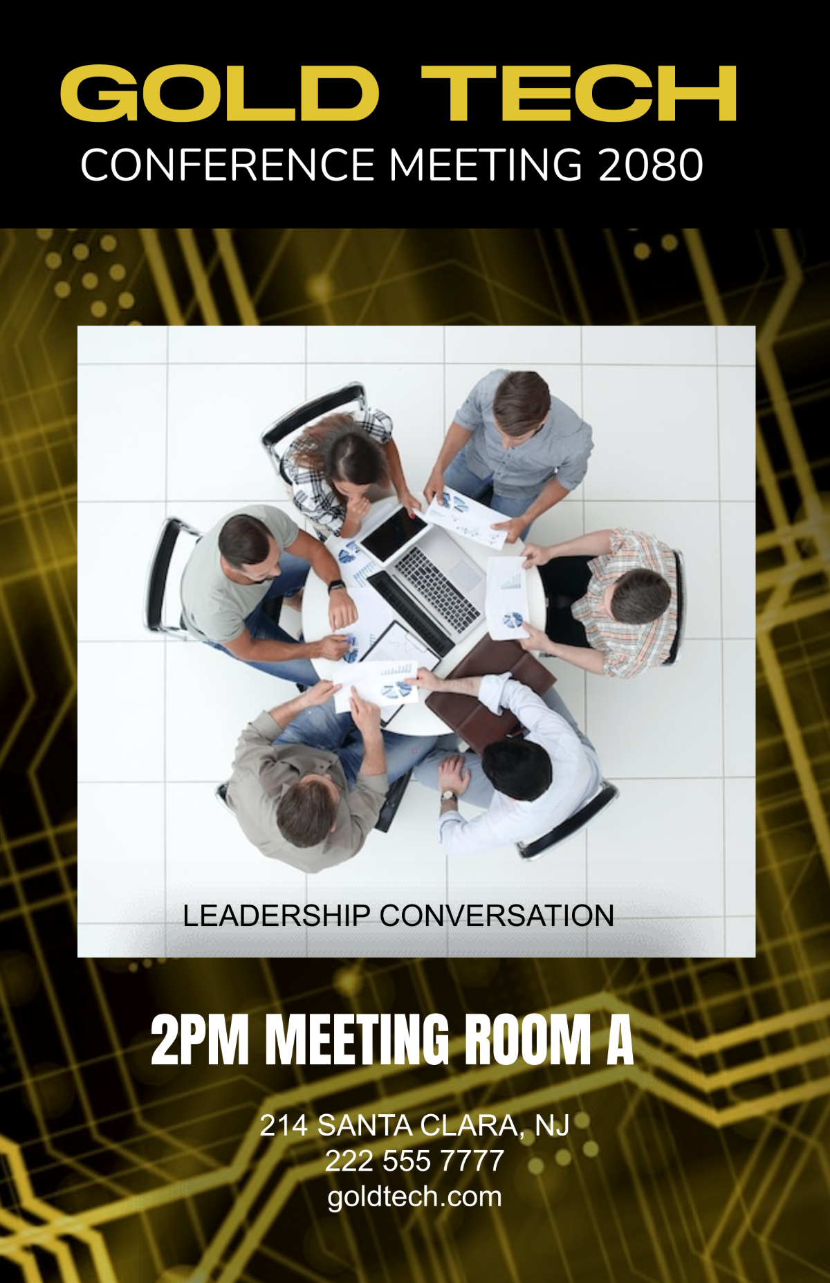 Free Gold Tech Conference Poster Template