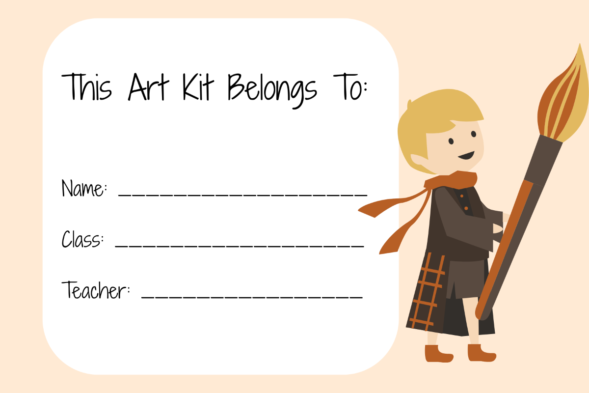 Free Modern School Art Kit Label Template