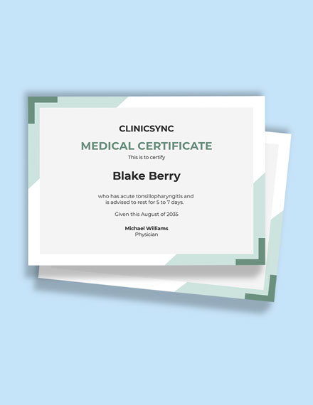 Medical Certificate for Leave Template - Word