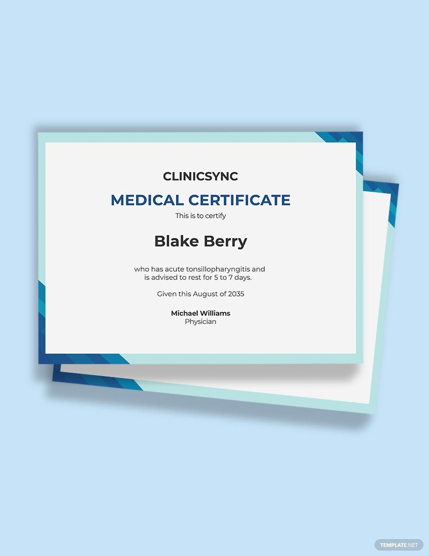 Doctor Certificate for Sick Leave Template
