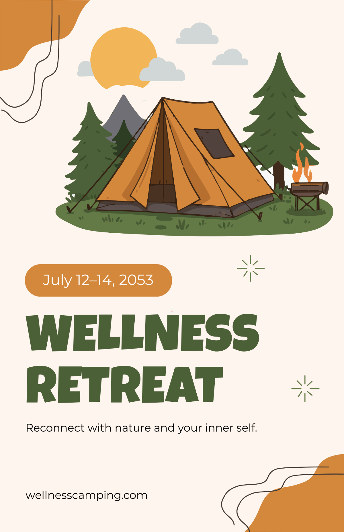 Free Wellness Camping Poster Template