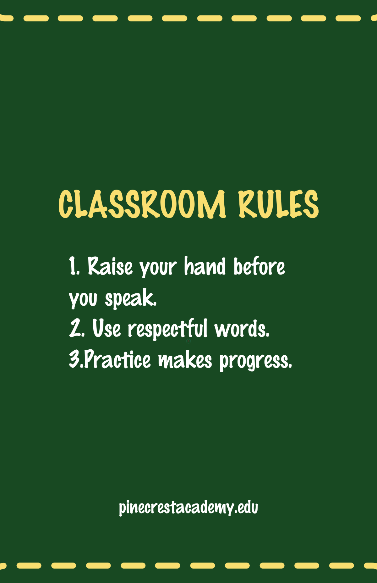 Free Chalkboard Classroom Rules Poster Template