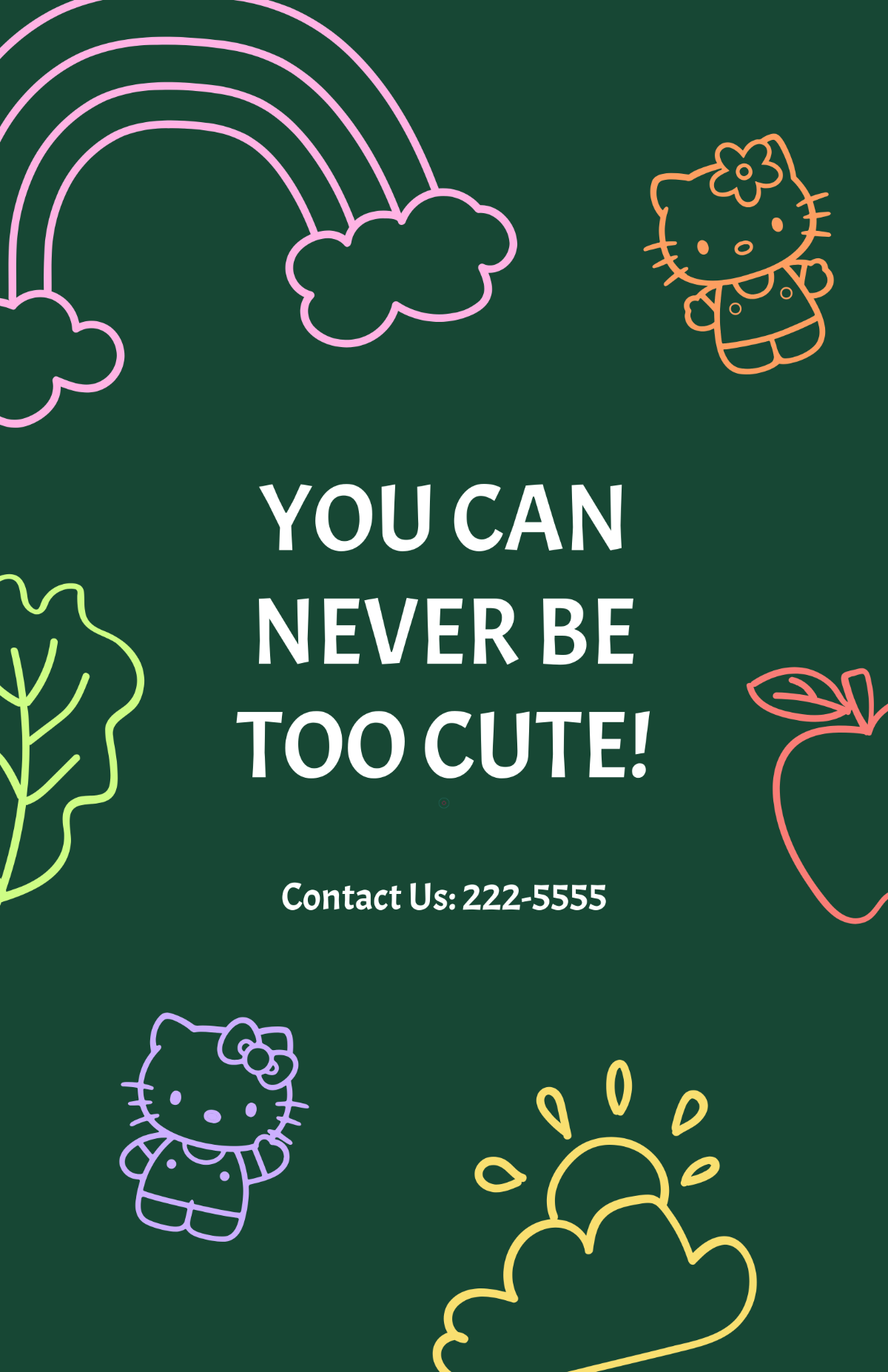 Free Chalkboard Hello Kitty Poster Template