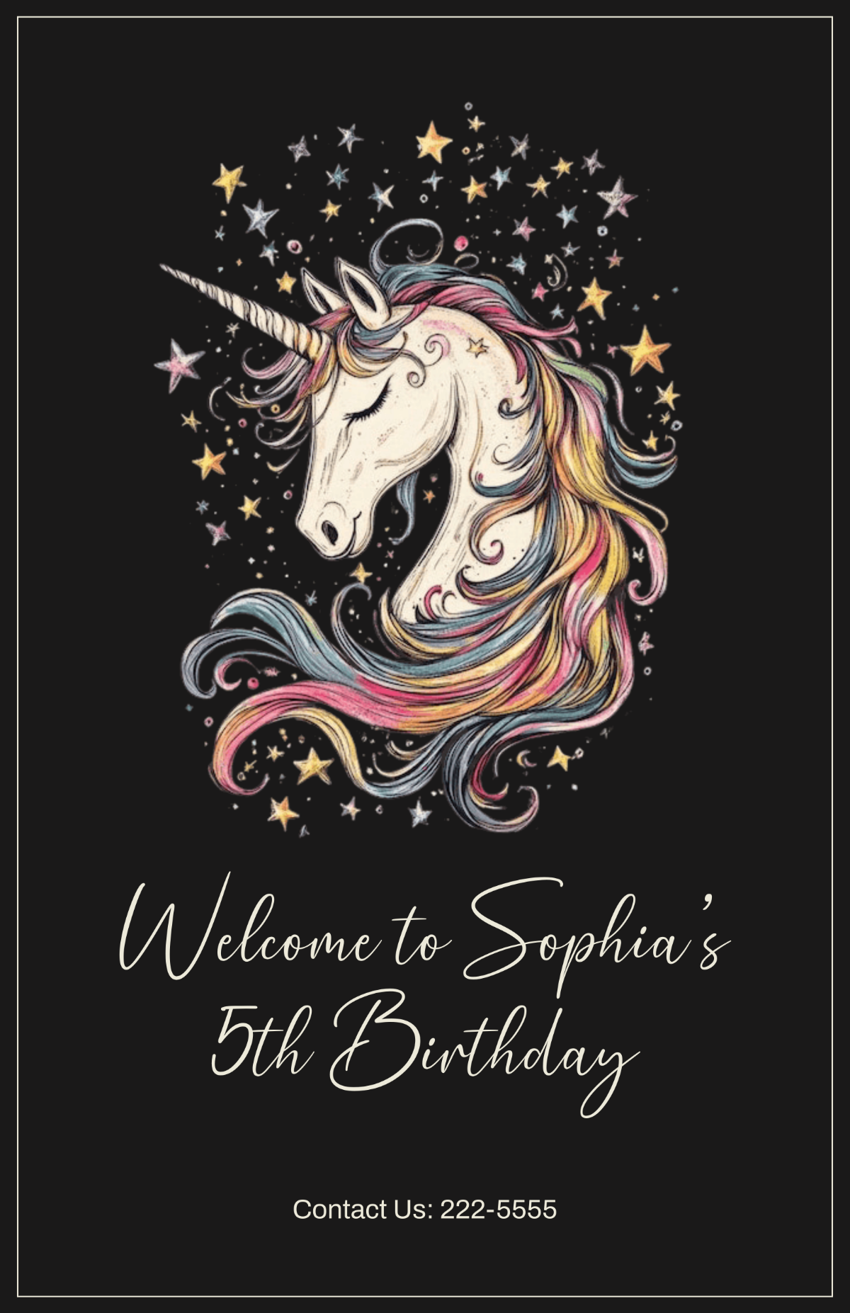 Free Unicorn Chalkboard Poster Template