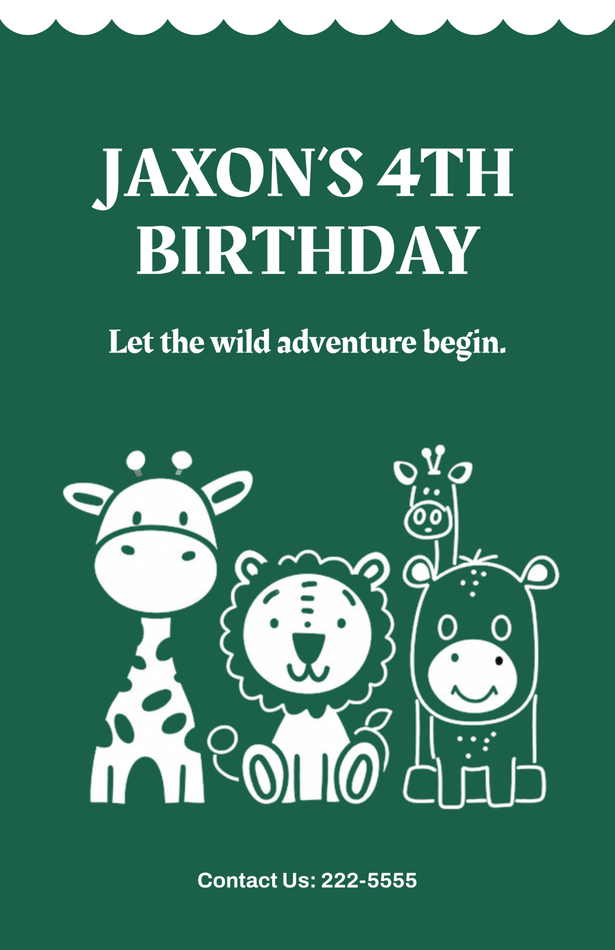 Free Green Safari Chalkboard Poster Template