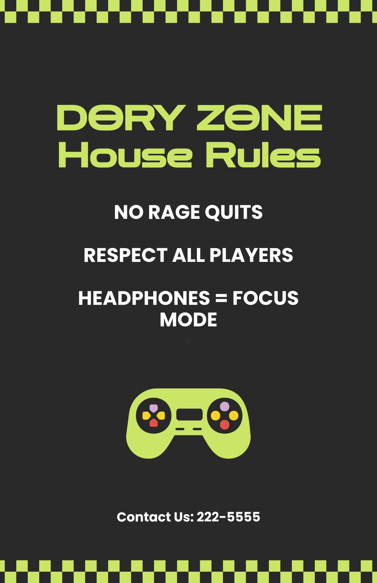 Free Modern Gamer Chalkboard Poster Template