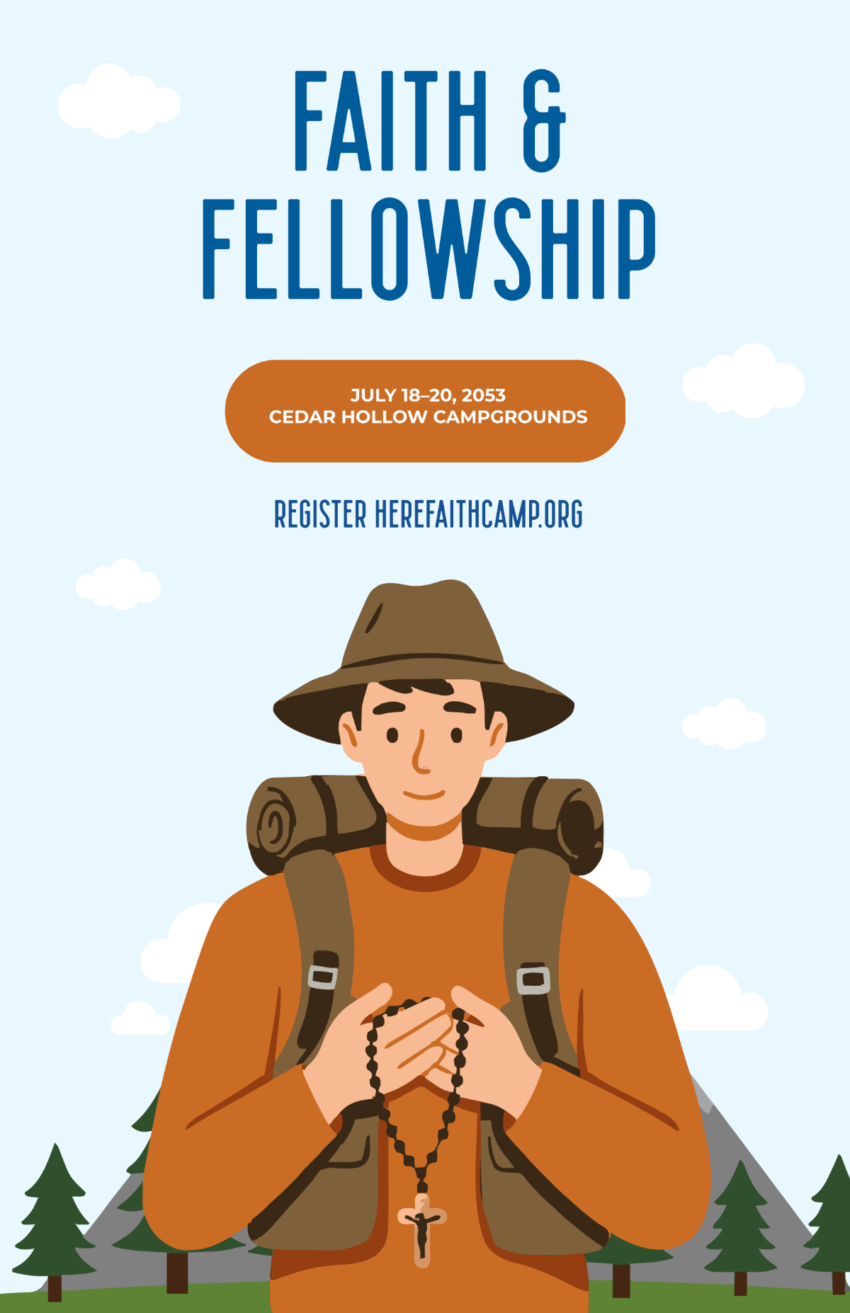 Free Church Camping Poster Template