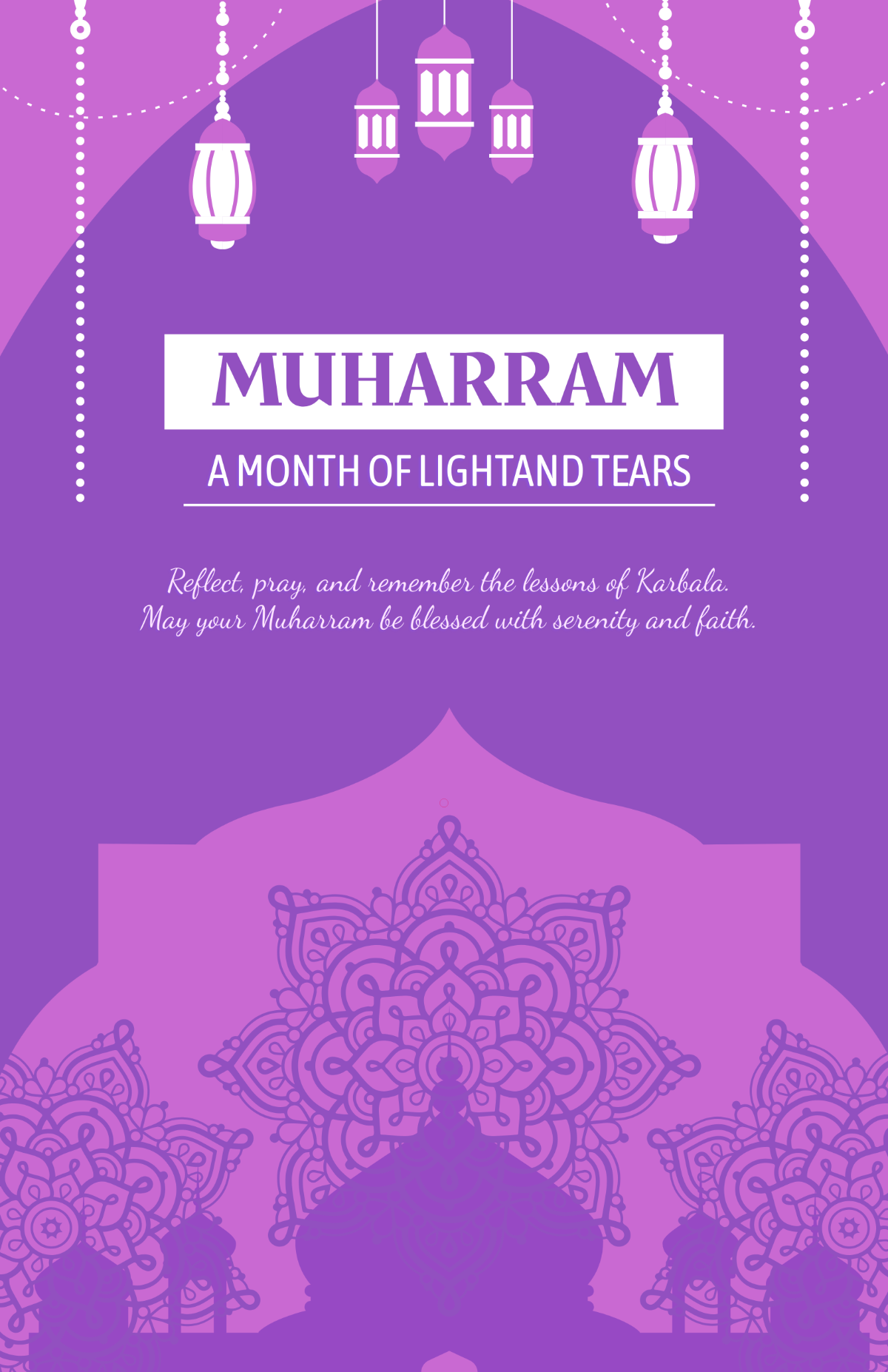 Free Cute Muharram Poster Template